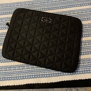 Kate Spade Black Quilted Zipper Tablet Case